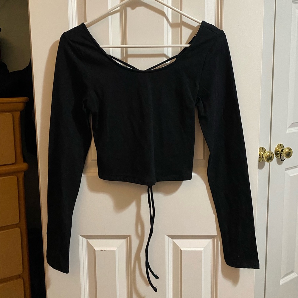 Long sleeve crop top from Aeropostale, criss cross back that ties, worn once